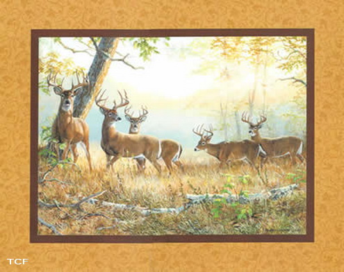 Deer Beyond the Horizon Wall Fabric Panel